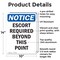 Signmission Escort Required Beyond This Point OSHA Notice Sign, Aluminum, 10in W x 14in L, 2PK OS-2PACK-NS-A-1014-V-12160 - alternate 2